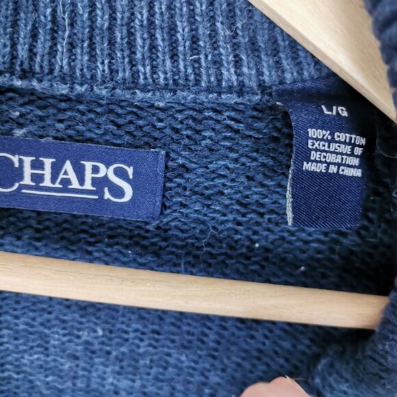 CHAPS Knit Sweater Stripes Large - Picture 3 of 5